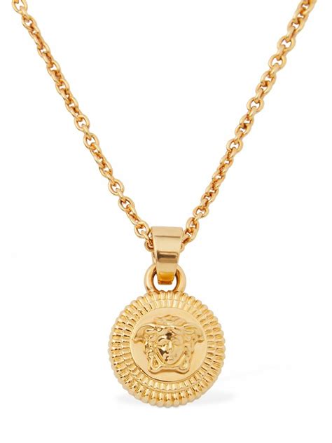 versace medusa coin necklace